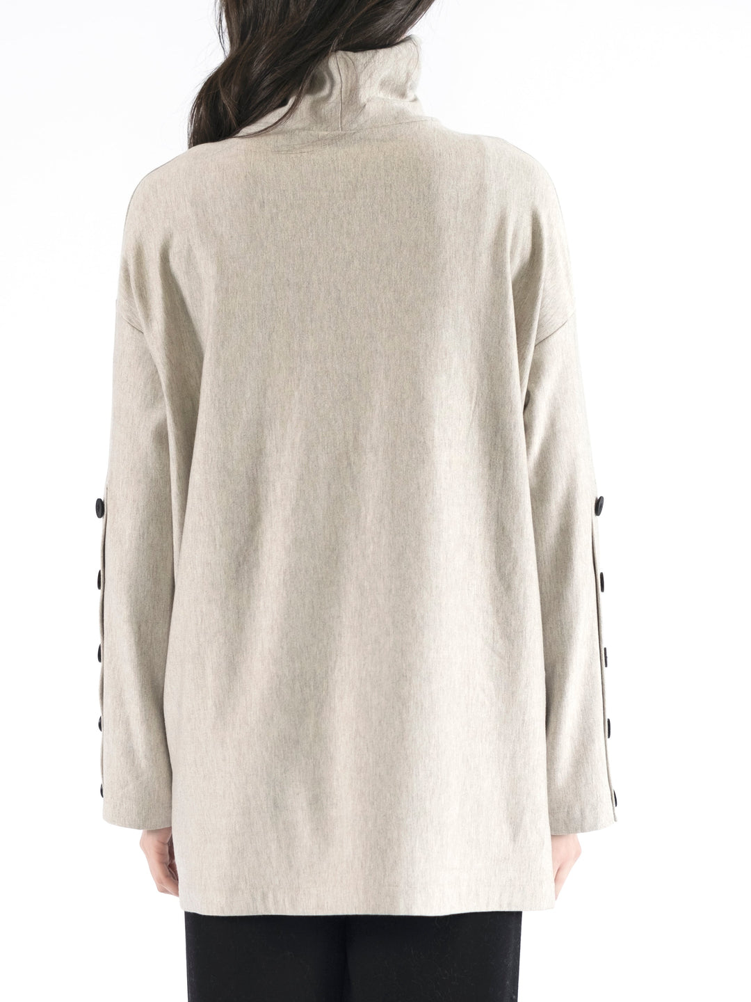 Miley Turtle Neck Square Tunic with Buttons