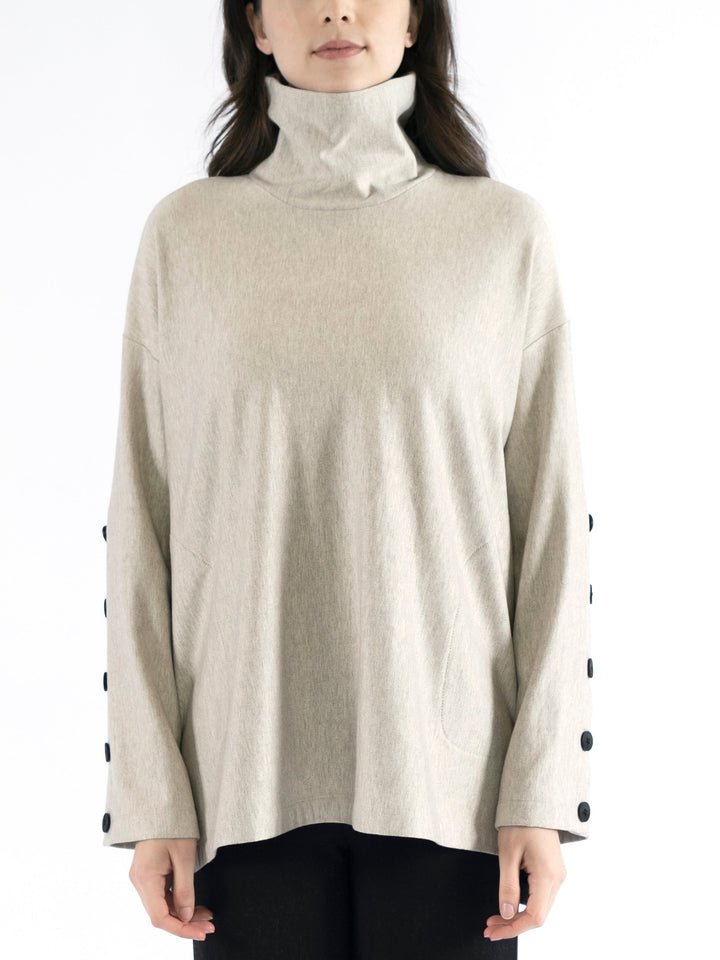 Miley Turtle Neck Square Tunic with Buttons