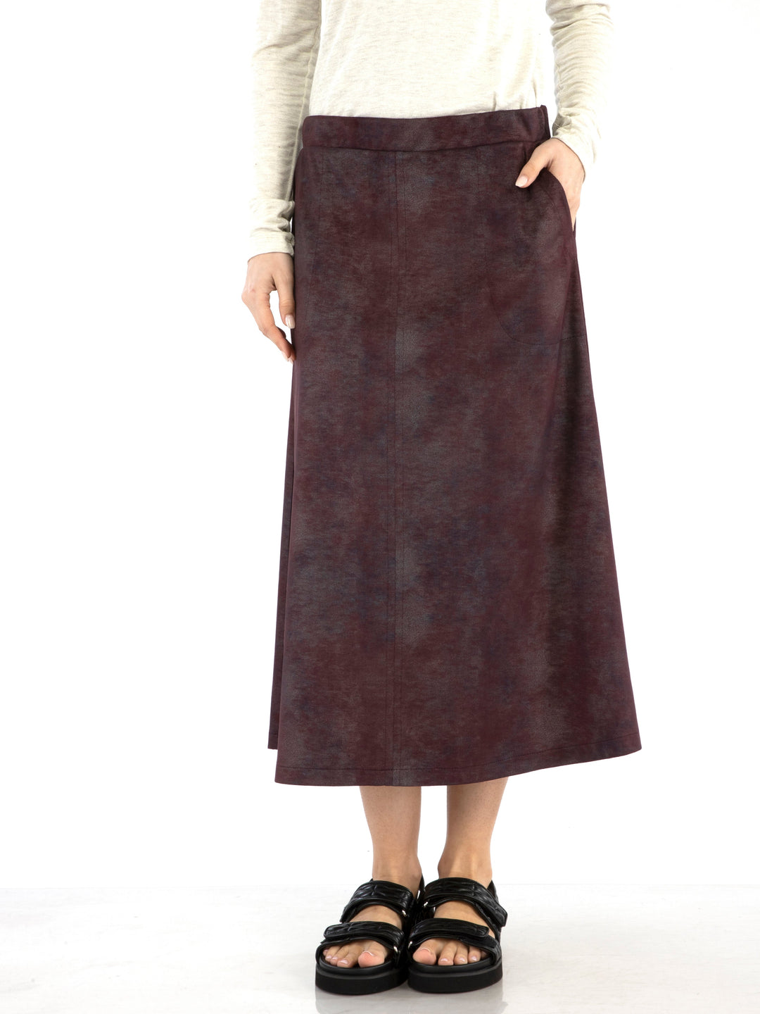 Pam Printed Flare Midi Skirt