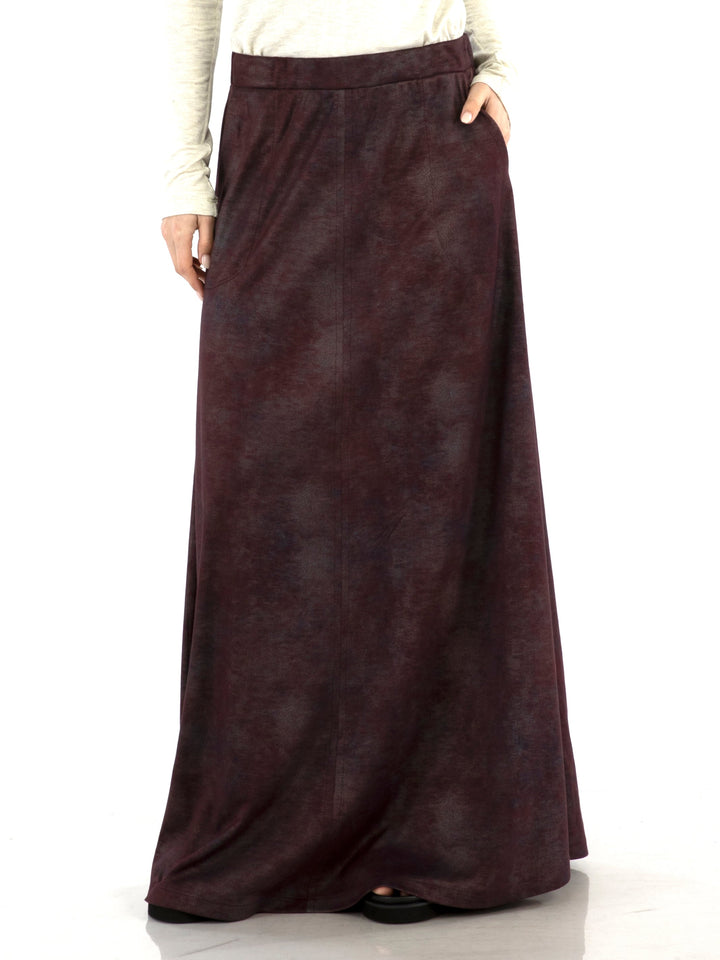 Pixie Printed Faux Leather Maxi Skirt