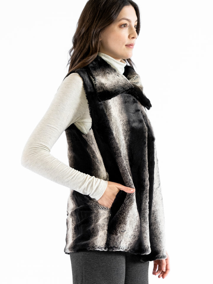 Talia Faux Fur Wing Collar Vest