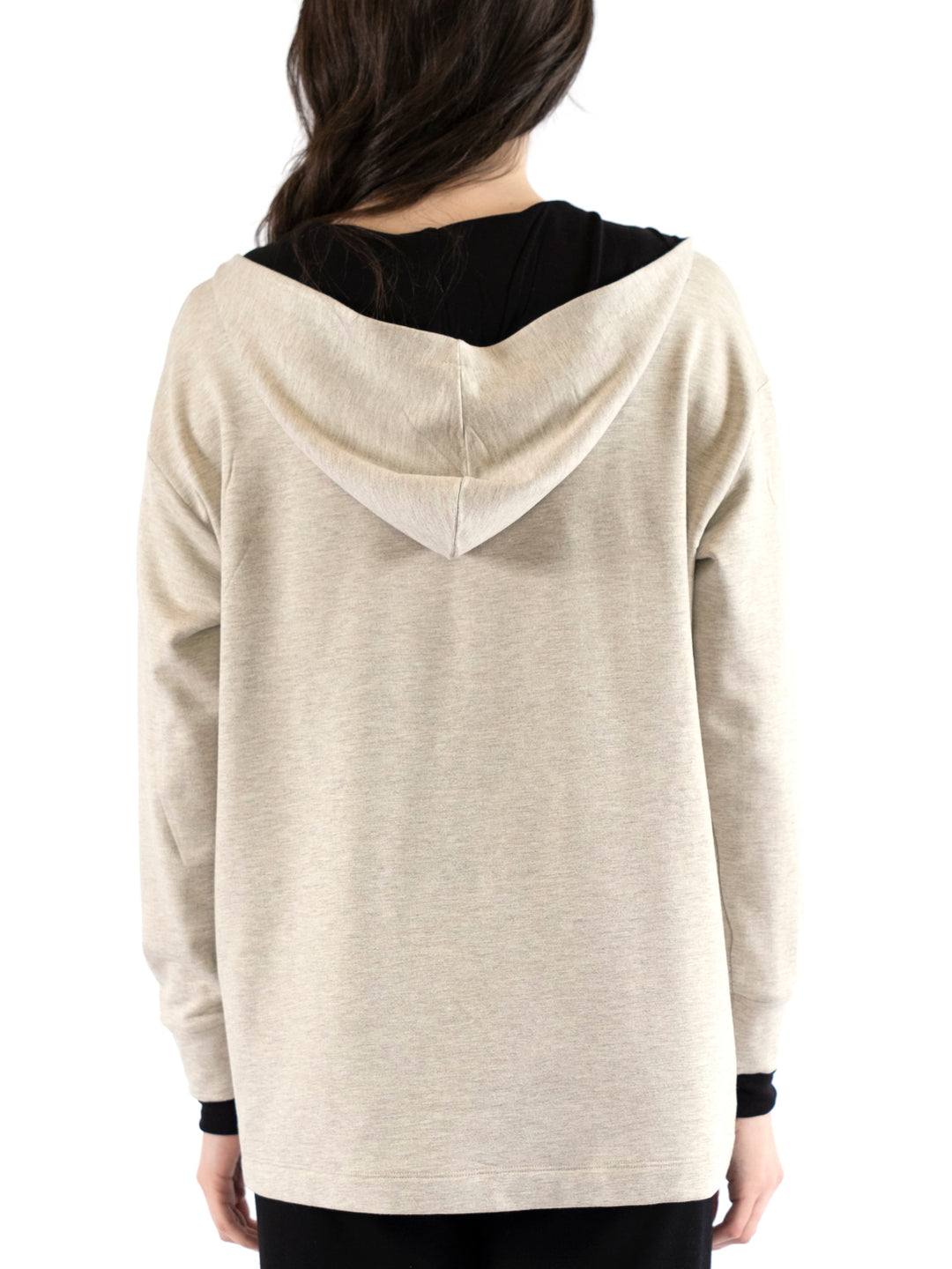 Emma Notched V-Neck Hooded Pullover
