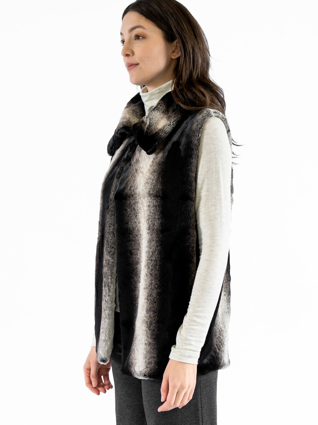 Talia Faux Fur Wing Collar Vest