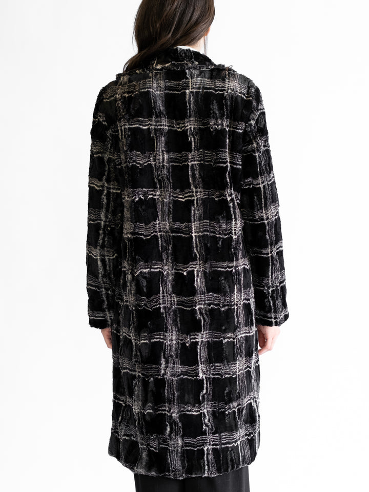 TORI Faux Fur Notched Collar Coat