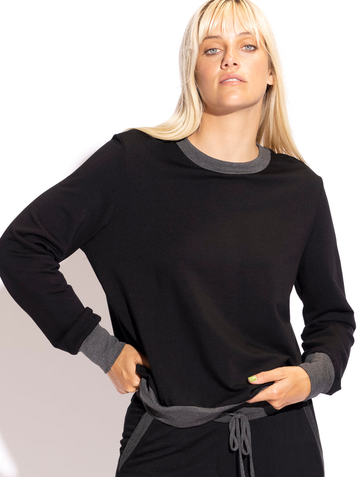 Hana Two Tone Crewneck Pullover
