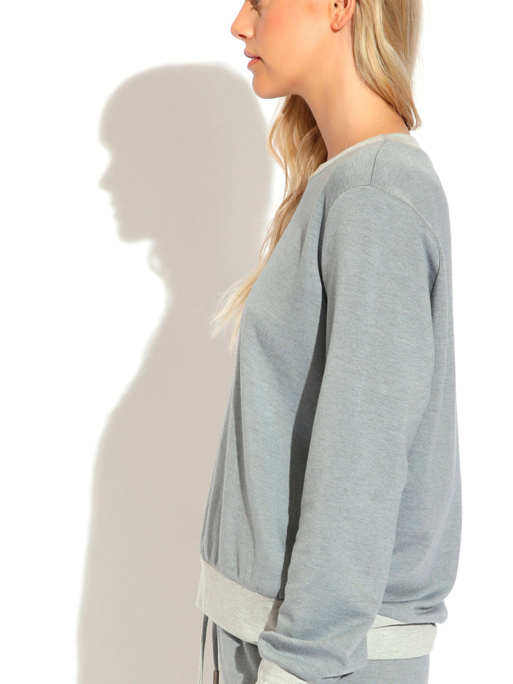 Hana  Two Tone Crewneck Pullover