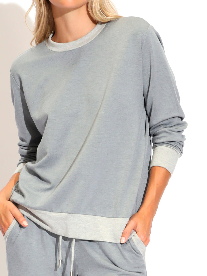 Hana  Two Tone Crewneck Pullover