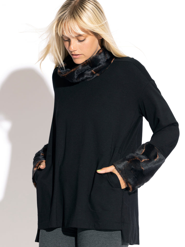 Indiana Faux Fur Trim Top