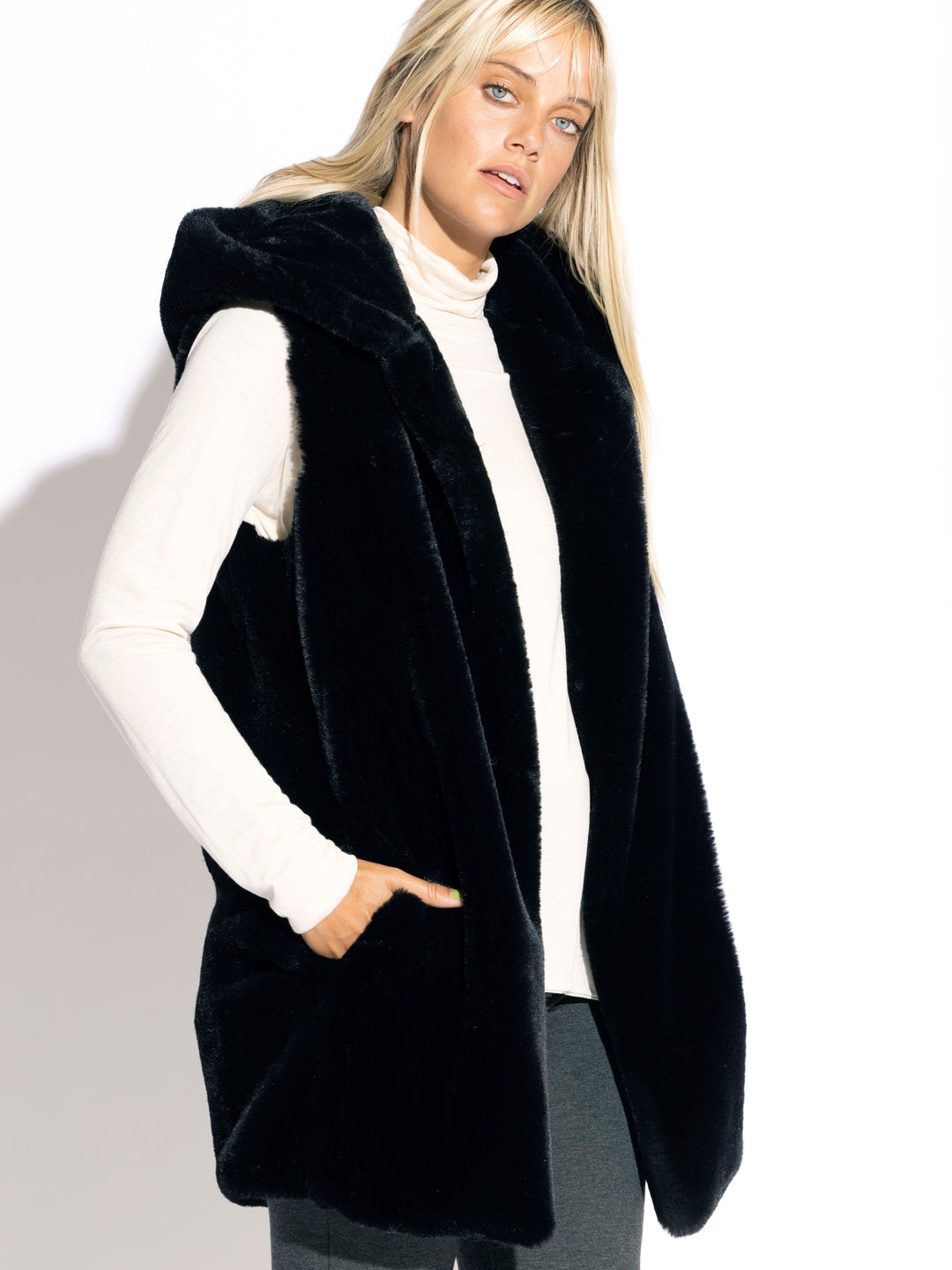 Lola Faux Fur Hooded Vest