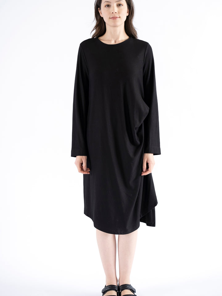 Remi Crewneck Side Pleat Dress