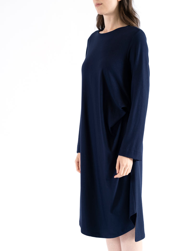 Remi Crewneck Side Pleat Dress
