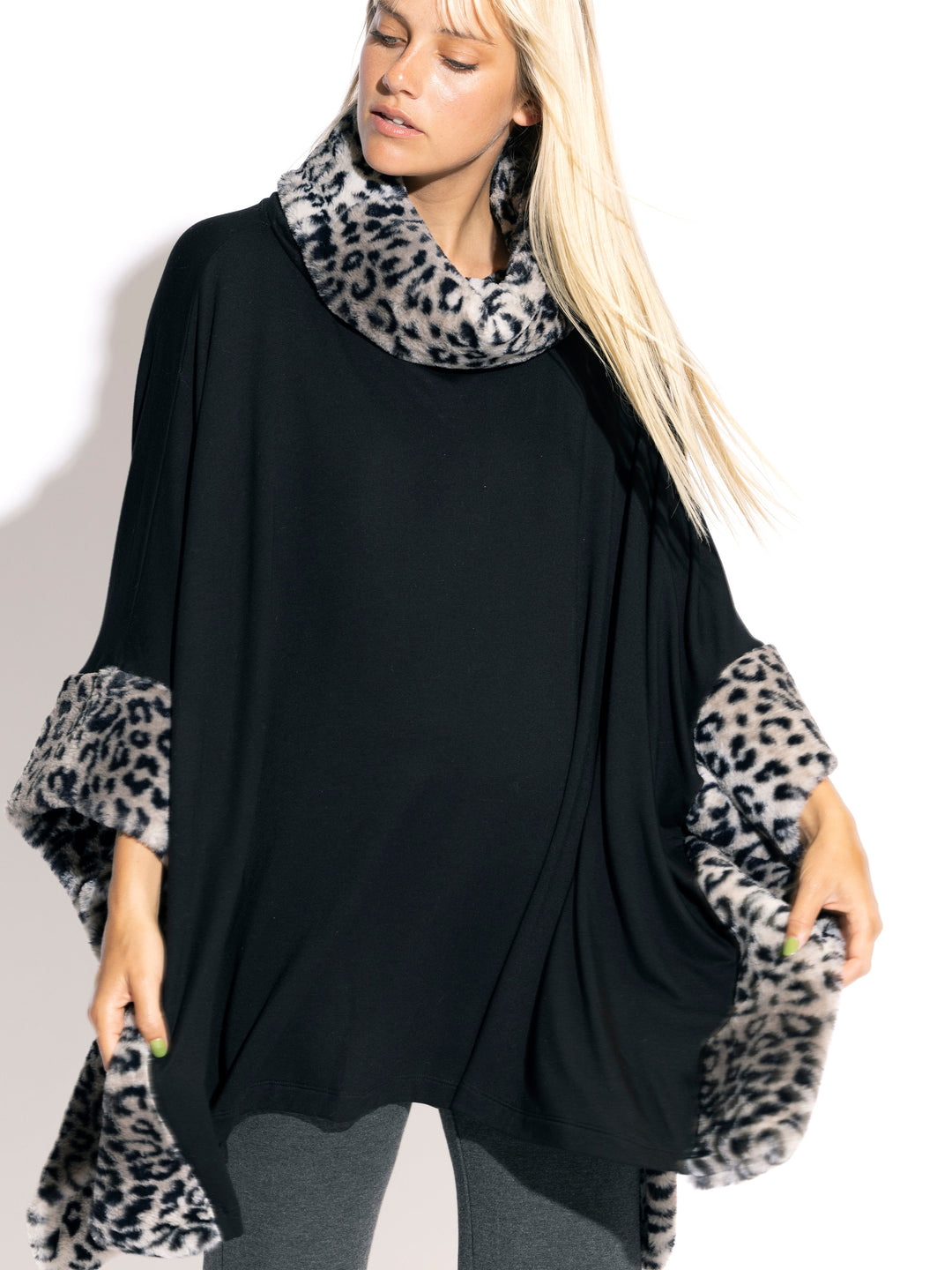 Sian Faux Fur Poncho